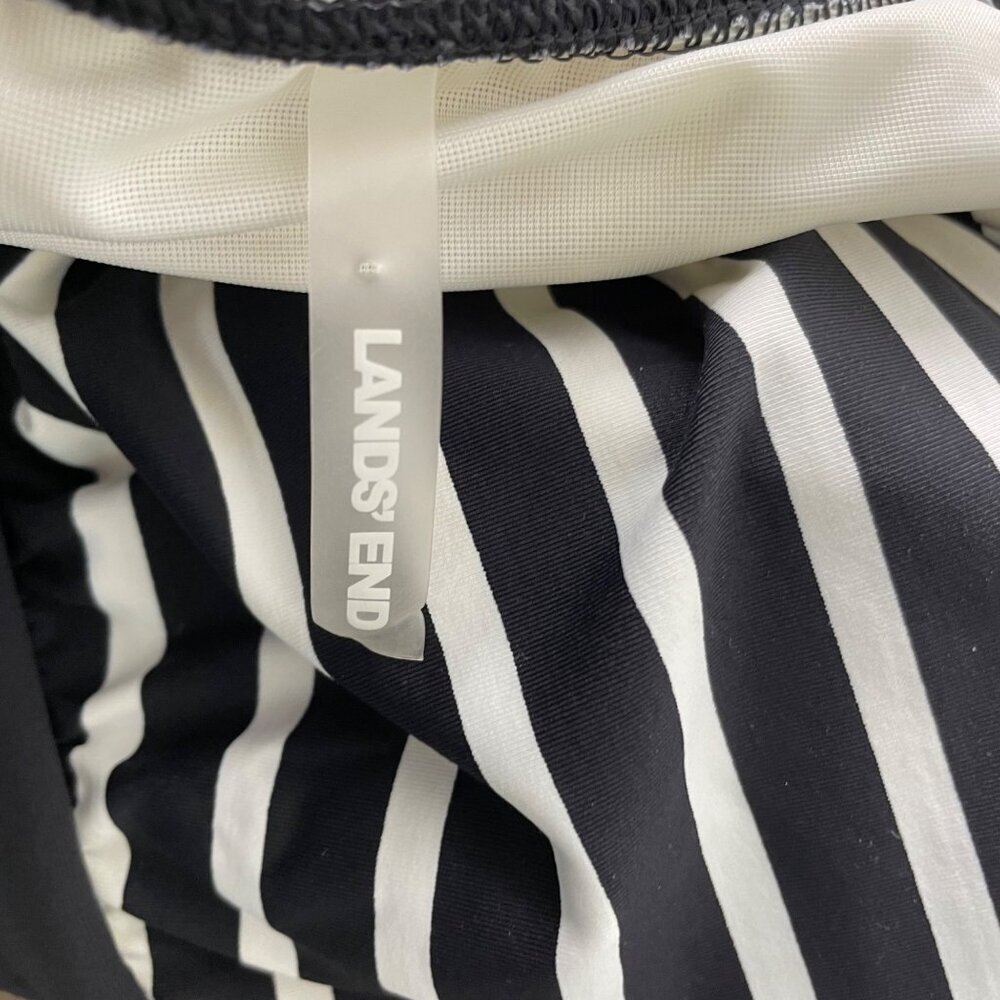 Lands' End‎ Swimsuit Dress Size 10 Black White Striped - Picture 4 of 5